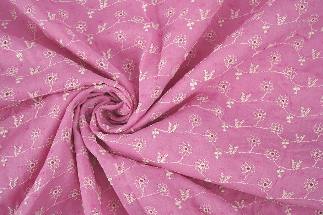 Broderie Katoen Zara Roze