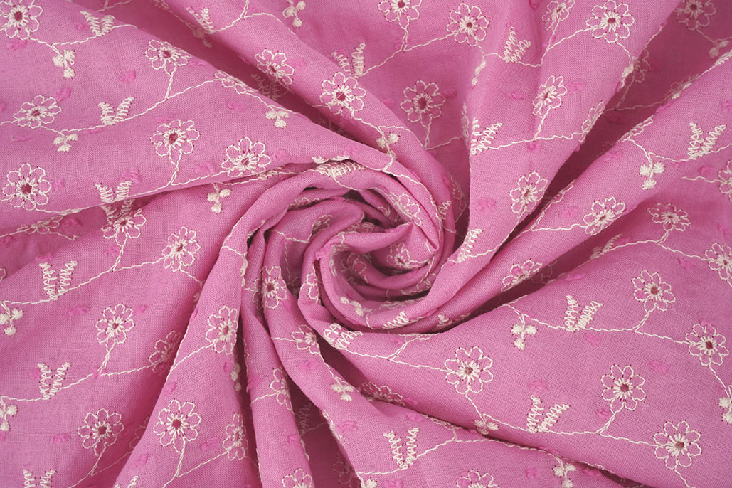 Broderie Katoen Zara Roze