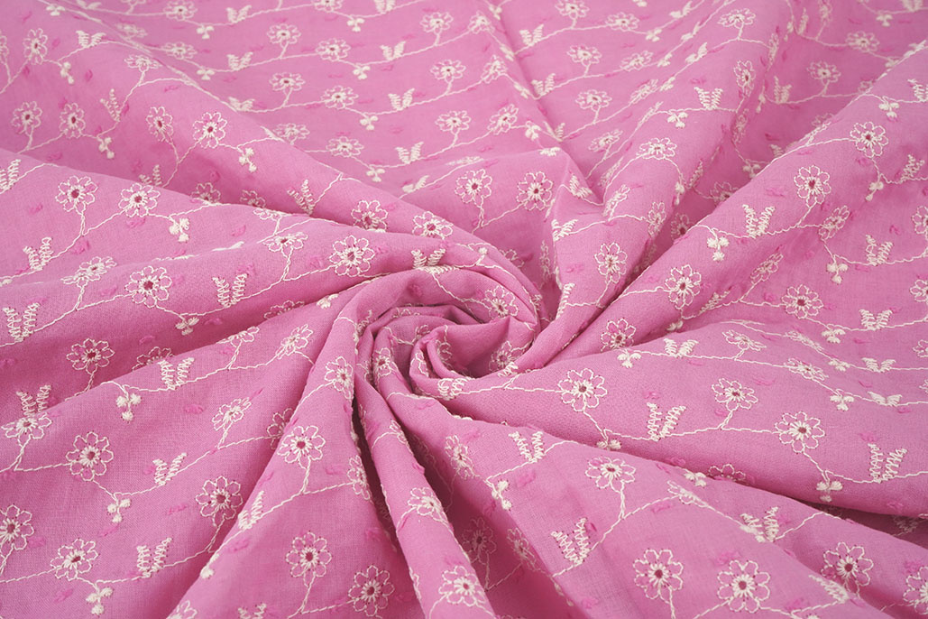 Broderie Katoen Zara Roze