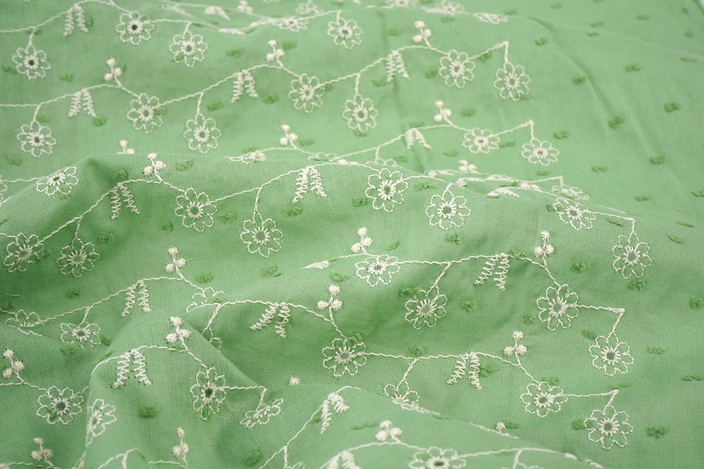 Embroidery Cotton Zara Green