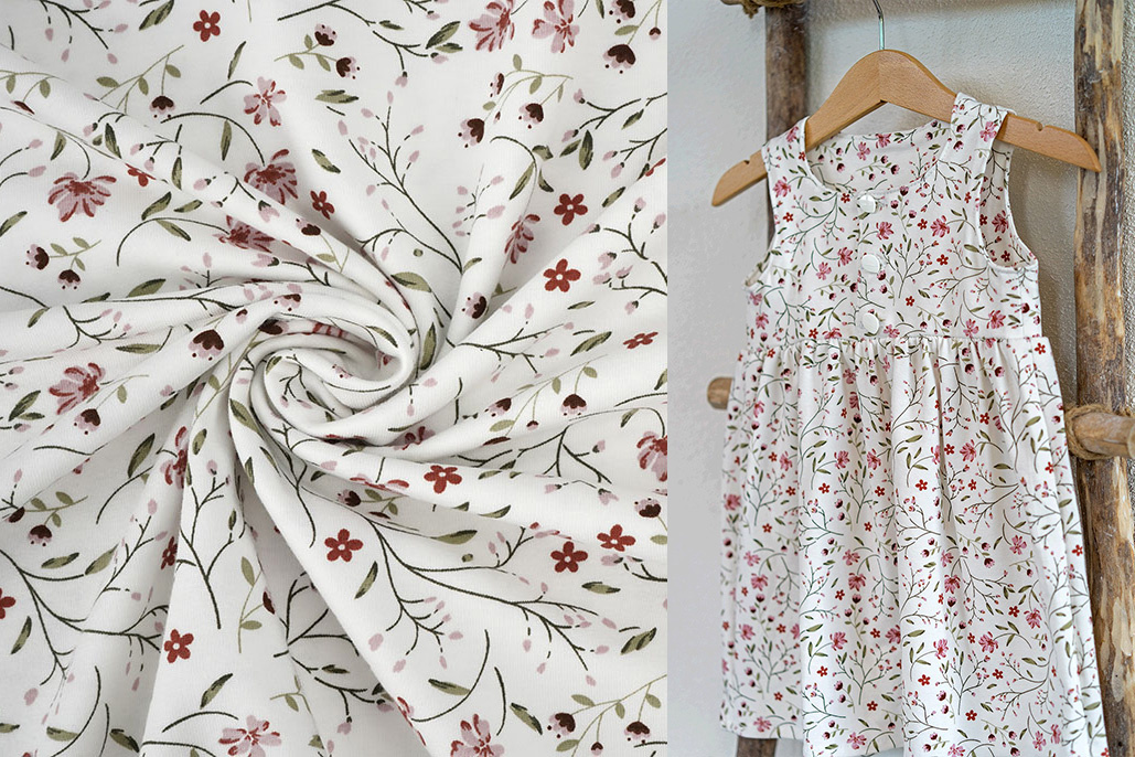 Cotton Jersey Flowers  Luna