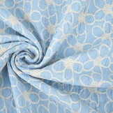 100% Cotton Embroidery Coco Blue