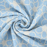 100% Baumwolle Stickerei Coco Blau