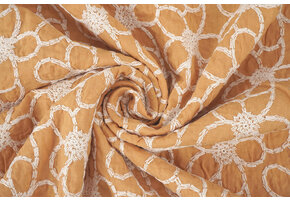 100% Cotton Embroidery Coco Ocher