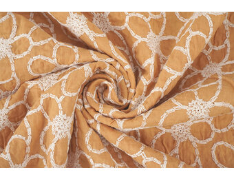 100% Baumwolle Stickerei Coco Ocker