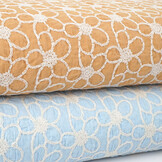 100% Baumwolle Stickerei Coco Blau