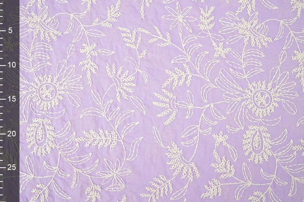 100% Cotton Embroidery Anna Lilac