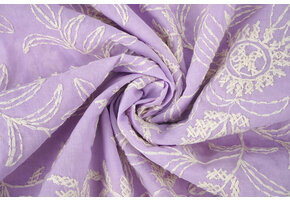 100% Cotton Embroidery Anna Lilac