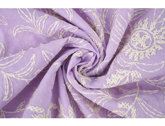 100% Baumwolle Stickerei Anna Flieder