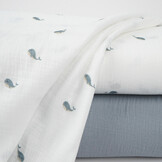 Baumwoll Musselin Walfisch Off-White