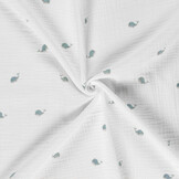 Baumwoll Musselin Walfisch Off-White