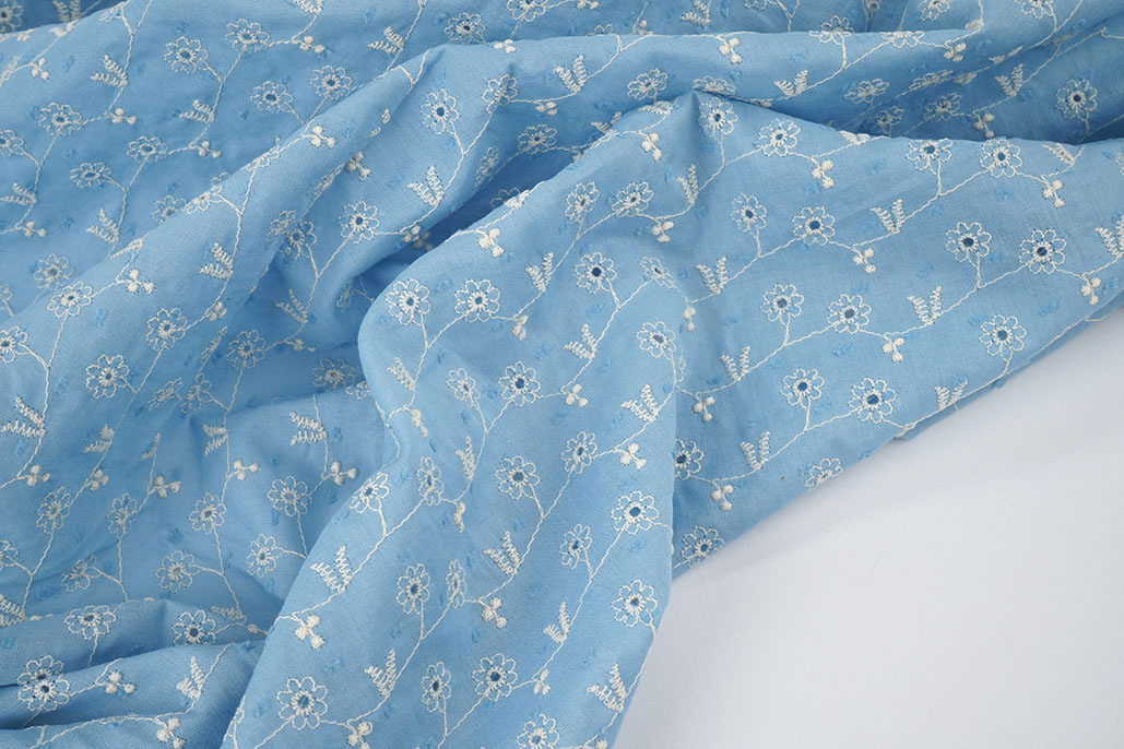 Broderie Katoen Zara Blauw