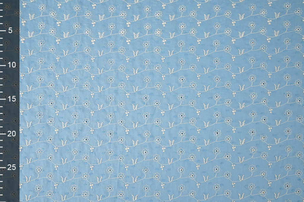 Broderie Katoen Zara Blauw