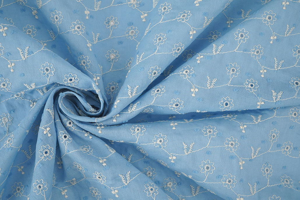 Stickerei Baumwolle Zara Blau