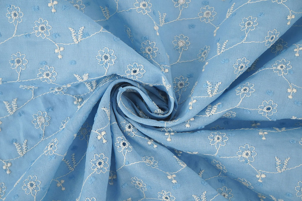 Broderie Katoen Zara Blauw
