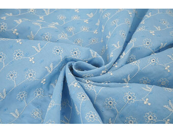 Stickerei Baumwolle Zara Blau