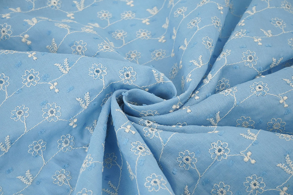 Broderie Katoen Zara Blauw