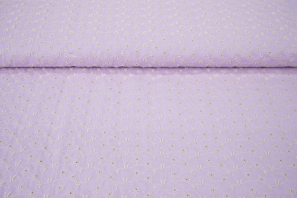 Stickerei Baumwolle Zara Flieder