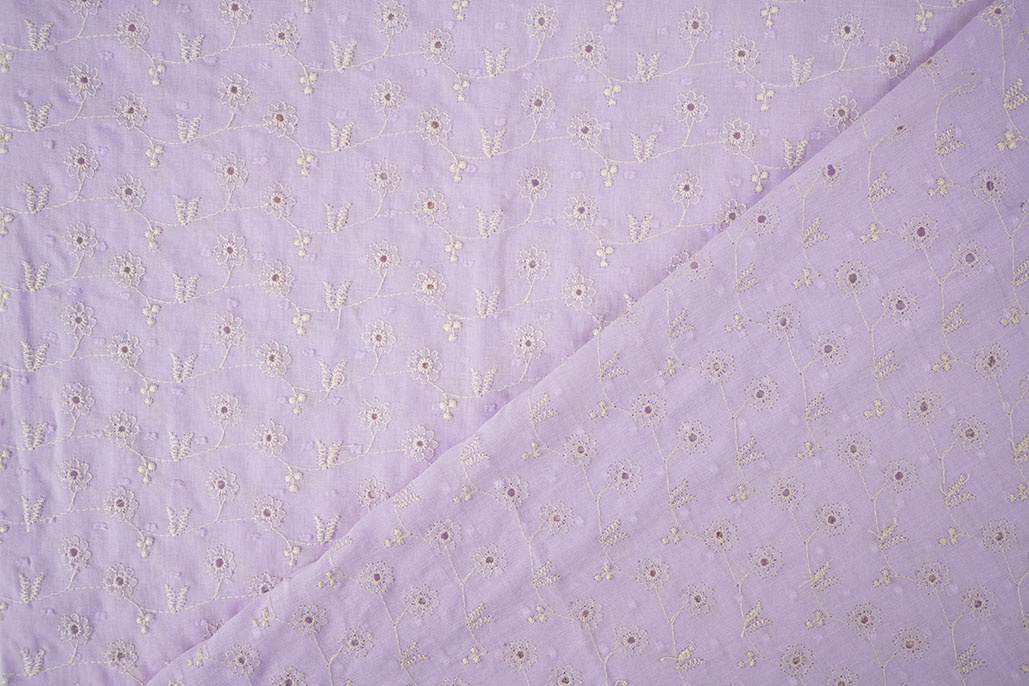 Stickerei Baumwolle Zara Flieder