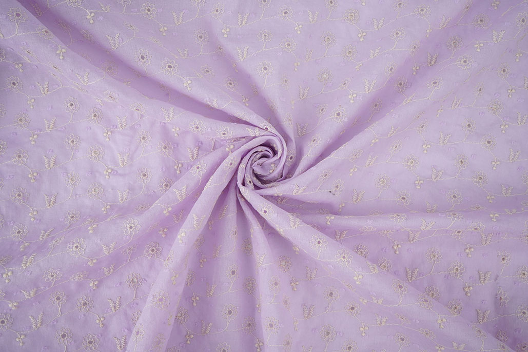 Broderie Katoen Zara Lila