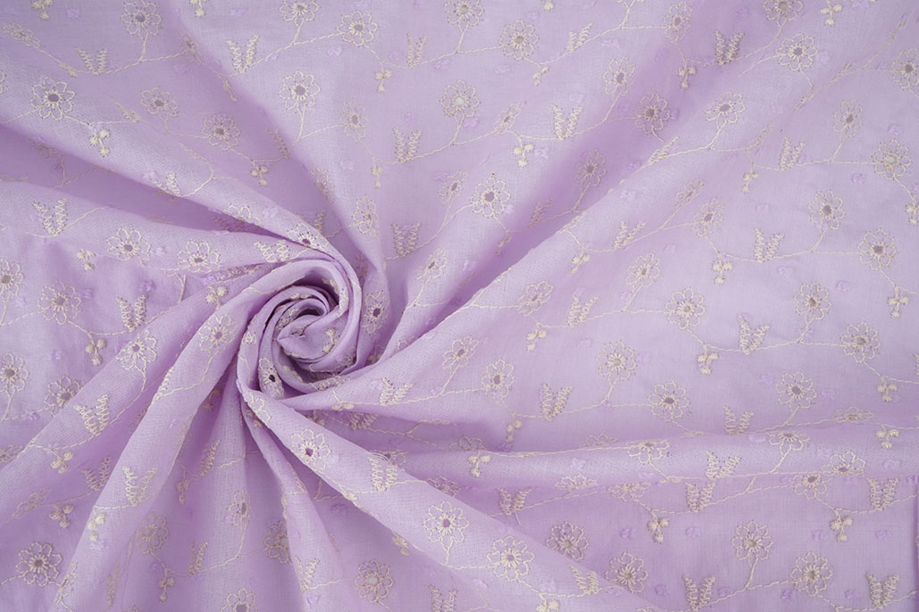 Stickerei Baumwolle Zara Flieder