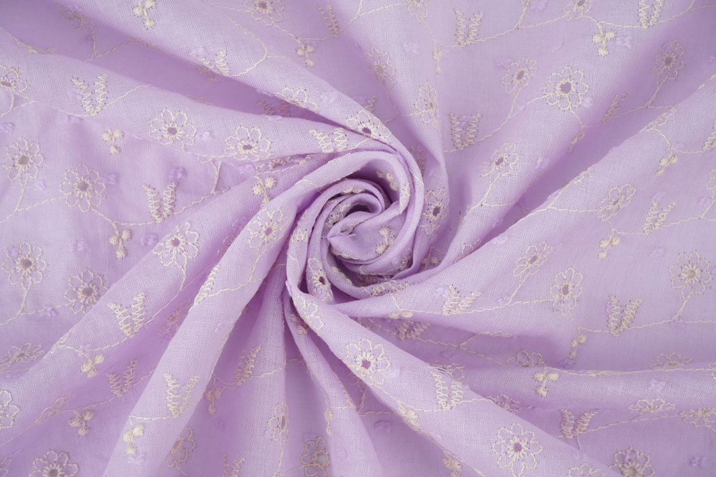 Stickerei Baumwolle Zara Flieder