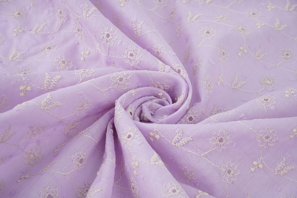 Stickerei Baumwolle Zara Flieder