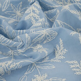 100% Katoen Geborduurd Anna Blauw