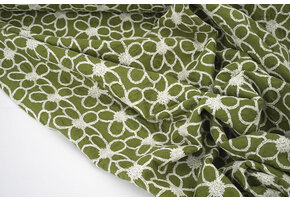 100% Baumwolle Stickerei Coco Moosgrün