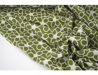 100% Baumwolle Stickerei Coco Moosgrün