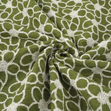 100% Cotton Embroidery Coco Moss Green