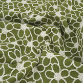 100% Cotton Embroidery Coco Moss Green
