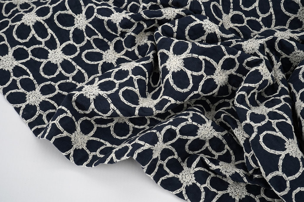 100% Baumwolle Stickerei Coco Marine