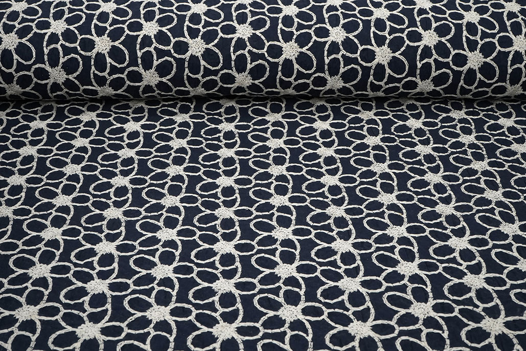 100% Baumwolle Stickerei Coco Marine
