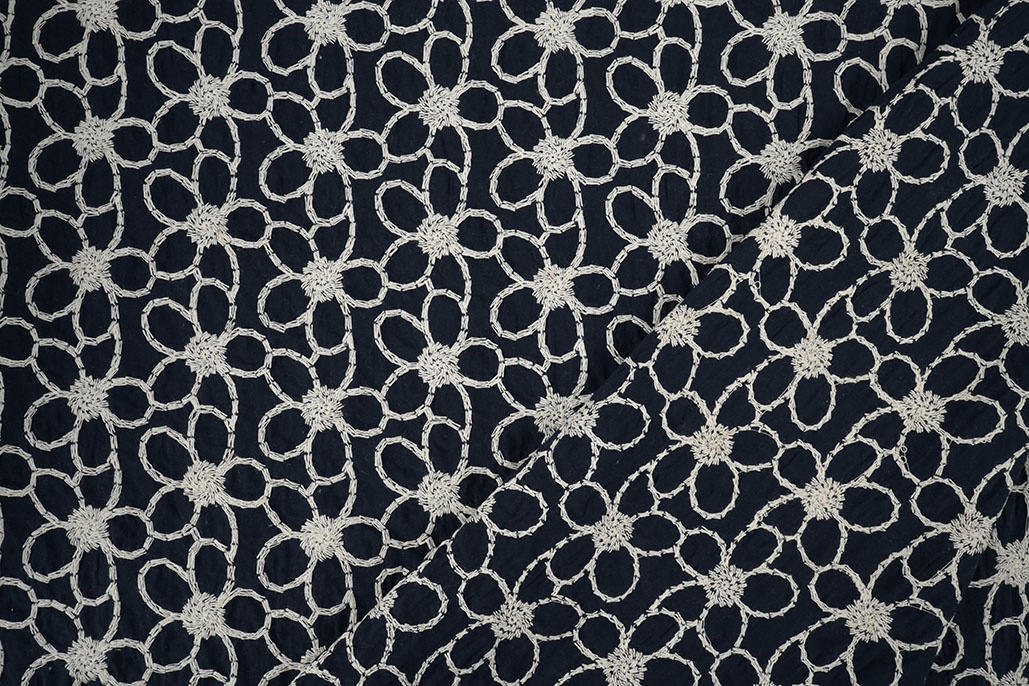 100% Baumwolle Stickerei Coco Marine