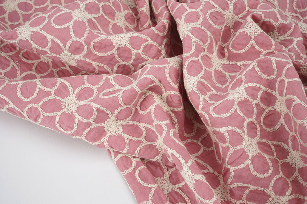 100% Baumwolle Stickerei Coco Rosa