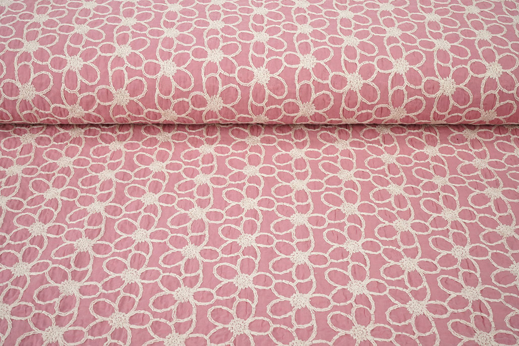 100% Baumwolle Stickerei Coco Rosa