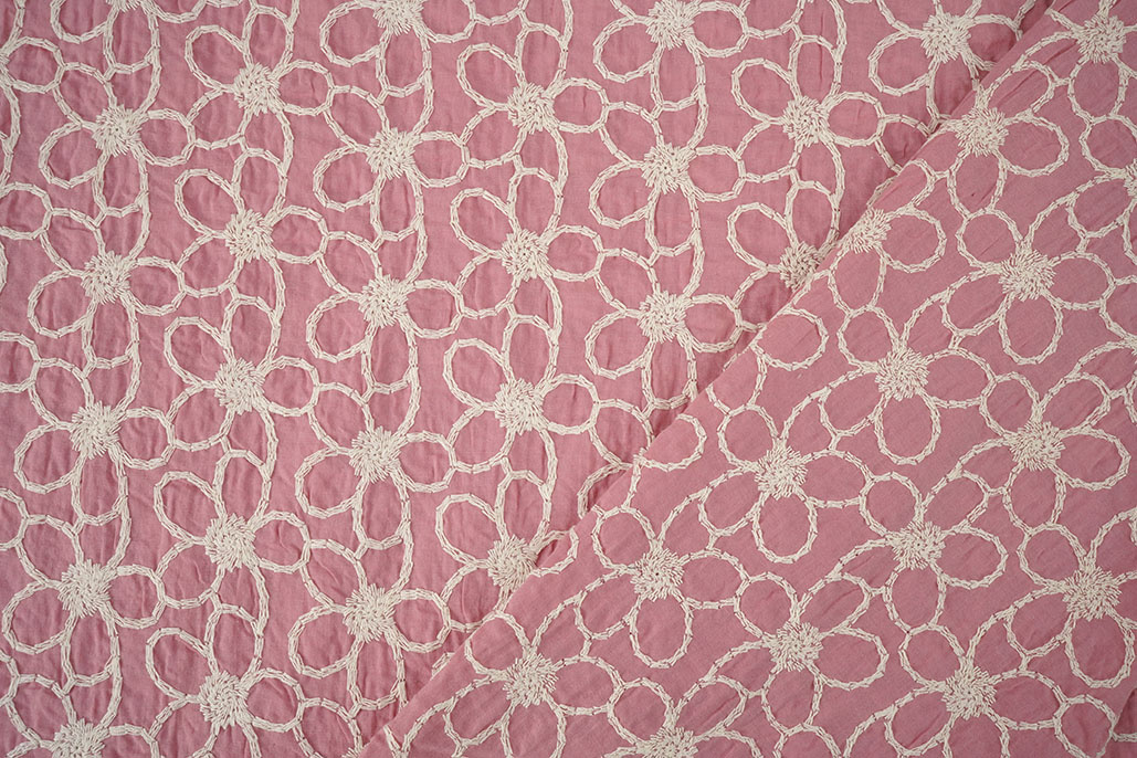 100% Baumwolle Stickerei Coco Rosa