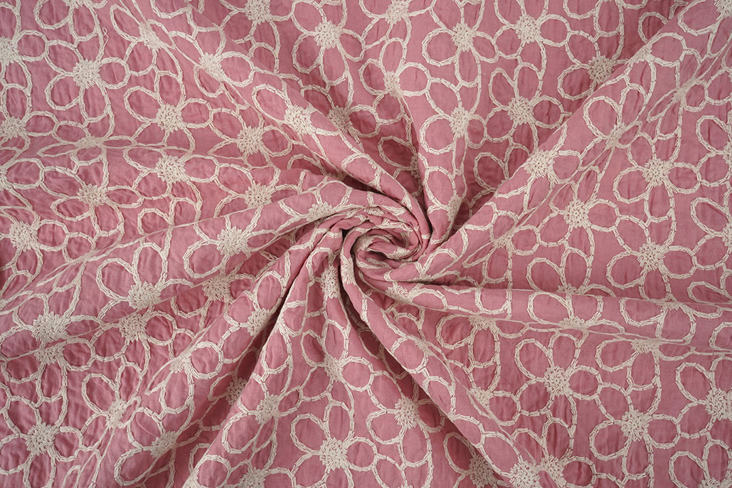 100% Baumwolle Stickerei Coco Rosa