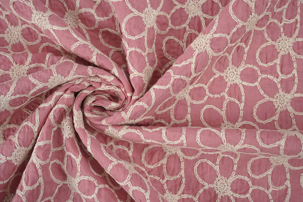 100% Baumwolle Stickerei Coco Rosa