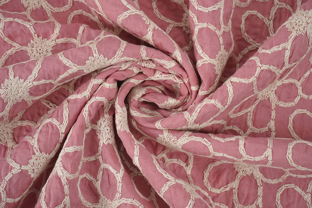 100% Baumwolle Stickerei Coco Rosa