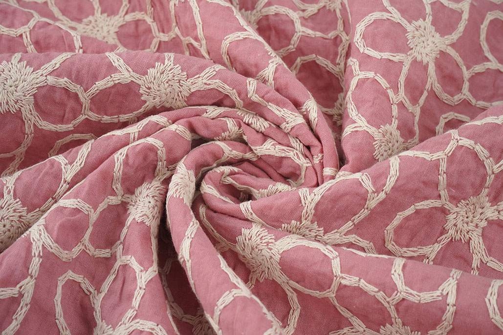 100% Baumwolle Stickerei Coco Rosa
