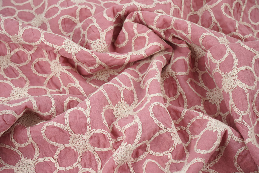 100% Baumwolle Stickerei Coco Rosa