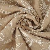 100% Katoen Geborduurd Anna Beige