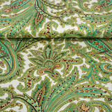 Stretch Satin Bedruckt Paisley Grün