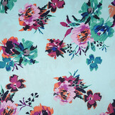 Stretch Satin Printed Flowers Sophie