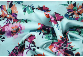 Stretch Satin Bedruckt Blumen Sophie