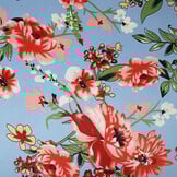 Stretch Satijn Bedrukt Bloemen Miriam