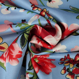 Stretch Satin Printed Flowers Miriam
