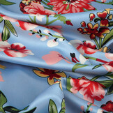 Stretch Satin Printed Flowers Miriam